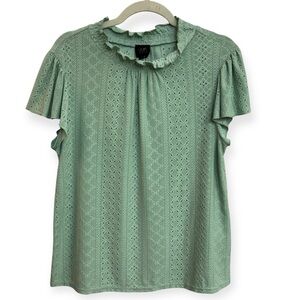 Anthropologie: W5 Mint Green‎ Lace Blouse Size M *244